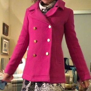 J. Crew Pink Peacoat! Size 2 slightly worn
